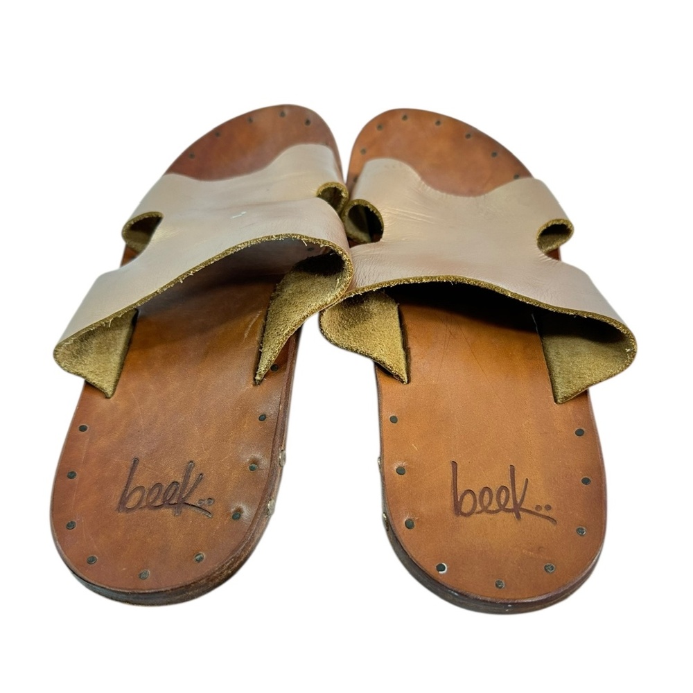 Genuine BEEK Blackbird Gold Bronze Genuine Leather Sandals For Women 9
